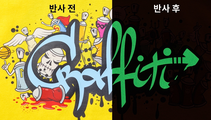 고급전사+야광전사 조합 단체티 인쇄방법 주문제작 | 단체복 제작 탑앤탑